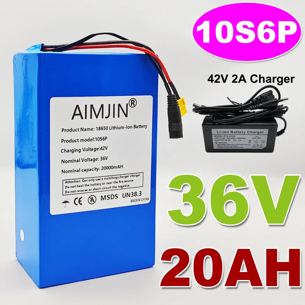 36V 20Ah 10S6P Lithium Battery Pack – Rechargeable Reliable Power Supply Accessory for Scooter Long Riding Time