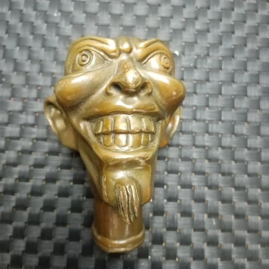 

The latest pure copper bronze ghost head statue cane head accessories crutch head inner diameter 2cm