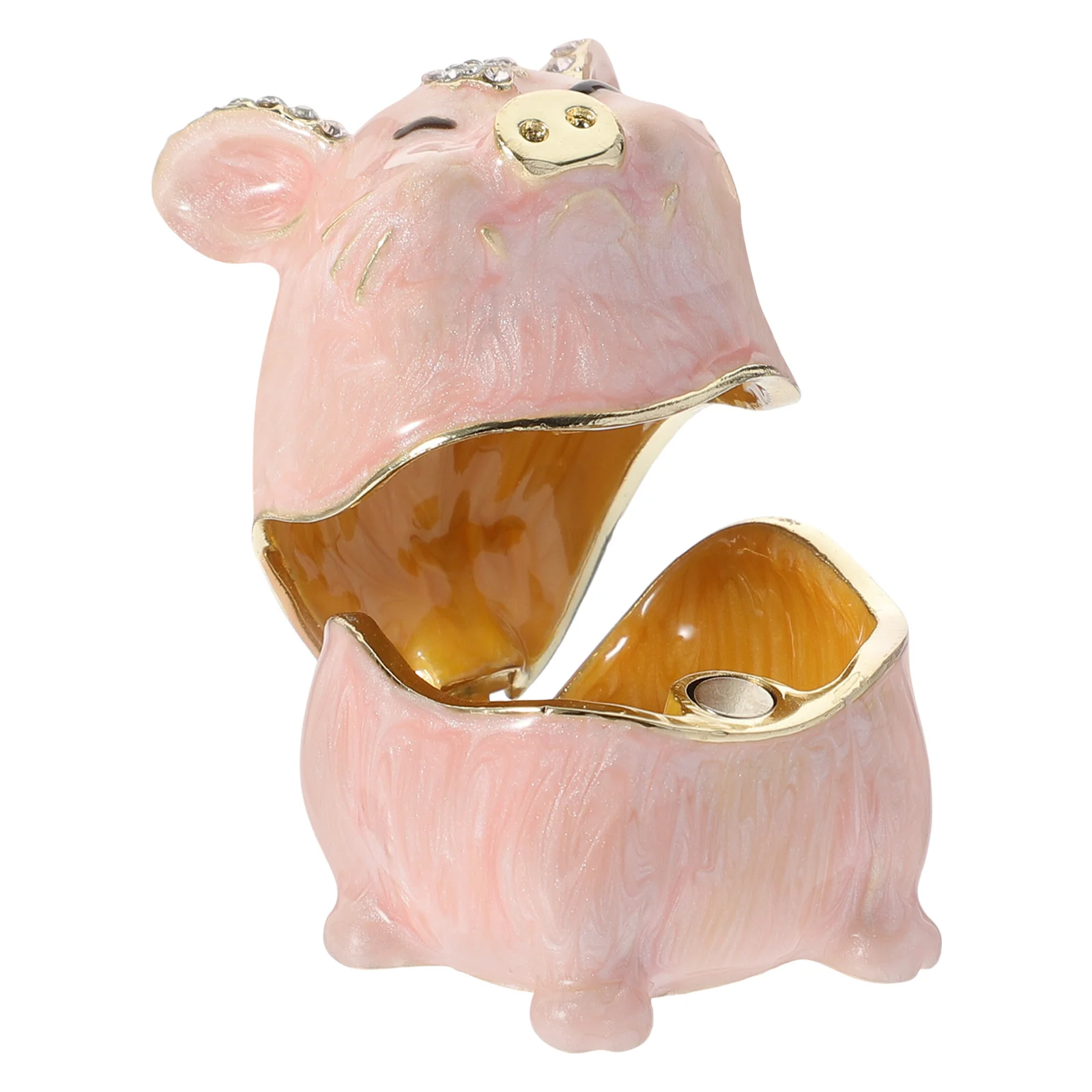 

Creative Pig Jewelry Organizer Keepsake Box High Quality Materials Easy Open Close Perfect Photography Prop Jewelry Box