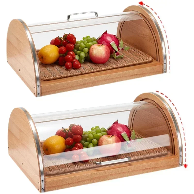 

%a Japanese Transparent Bread Display Box: Dust-Proof Cabinet for Baking, Cake Storage Tray