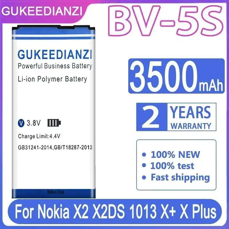 

BV-5S For Nokia X2 X2DS 1013 X+ X Plus BV 5S High-Efficiency 3500Mah Mobile Phone Battery
