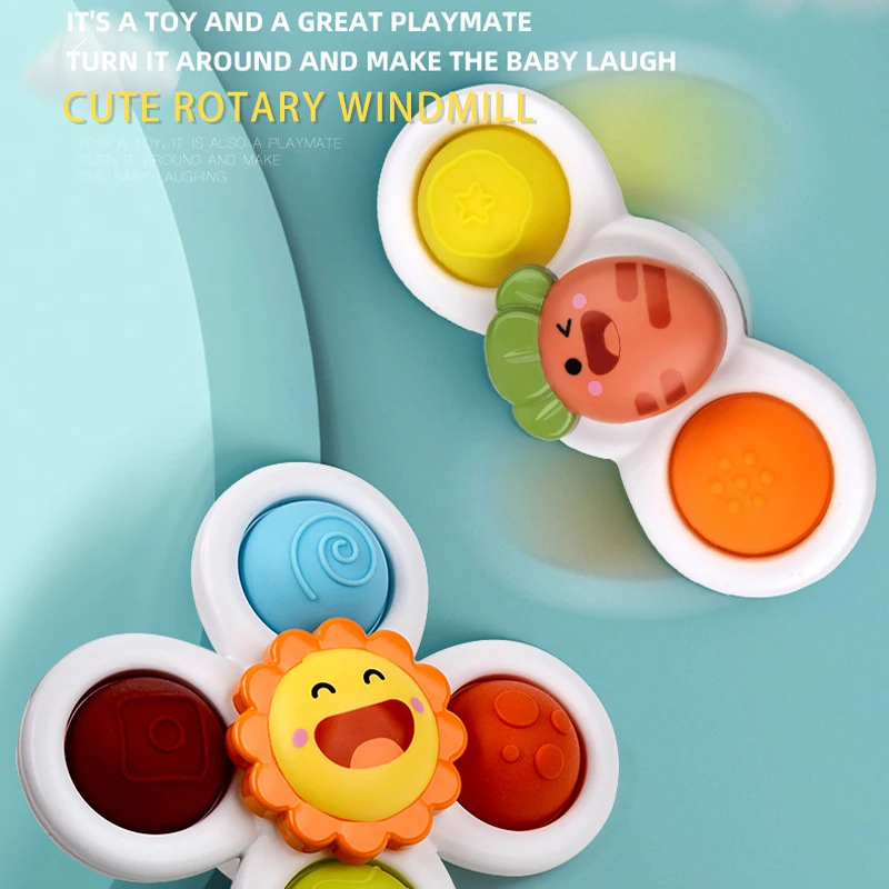 Infant and toddler spinning and pressing top puzzle toy