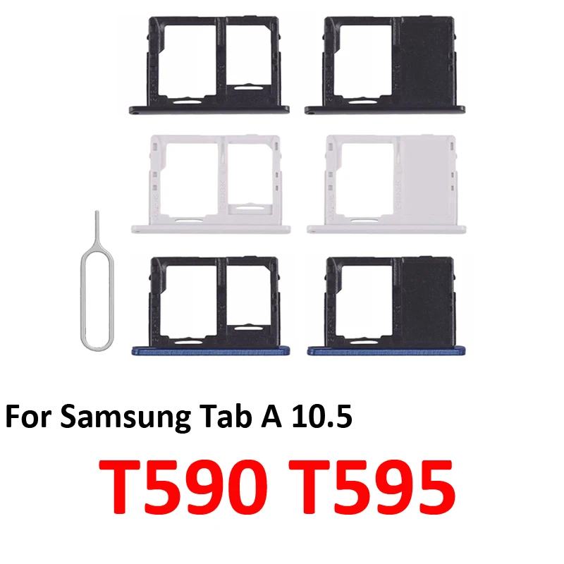 Para Samsung Galaxy Tab A 10.5 WIFI LTE T590 T595, Nuevo Soporte para Tarjeta SIM y Micro SD, Ranura para Chip, Piezas de Repuesto, Negro