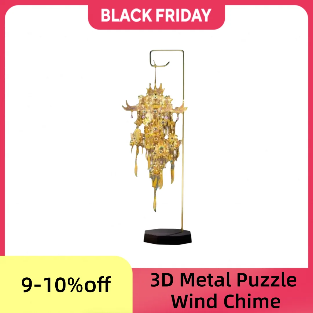 

3D Metal Puzzle Wind Chime - Ancient Style, Hand-Assembled, Exquisite Decorative Ornament & Artistic Hanging for Bedroom/Study