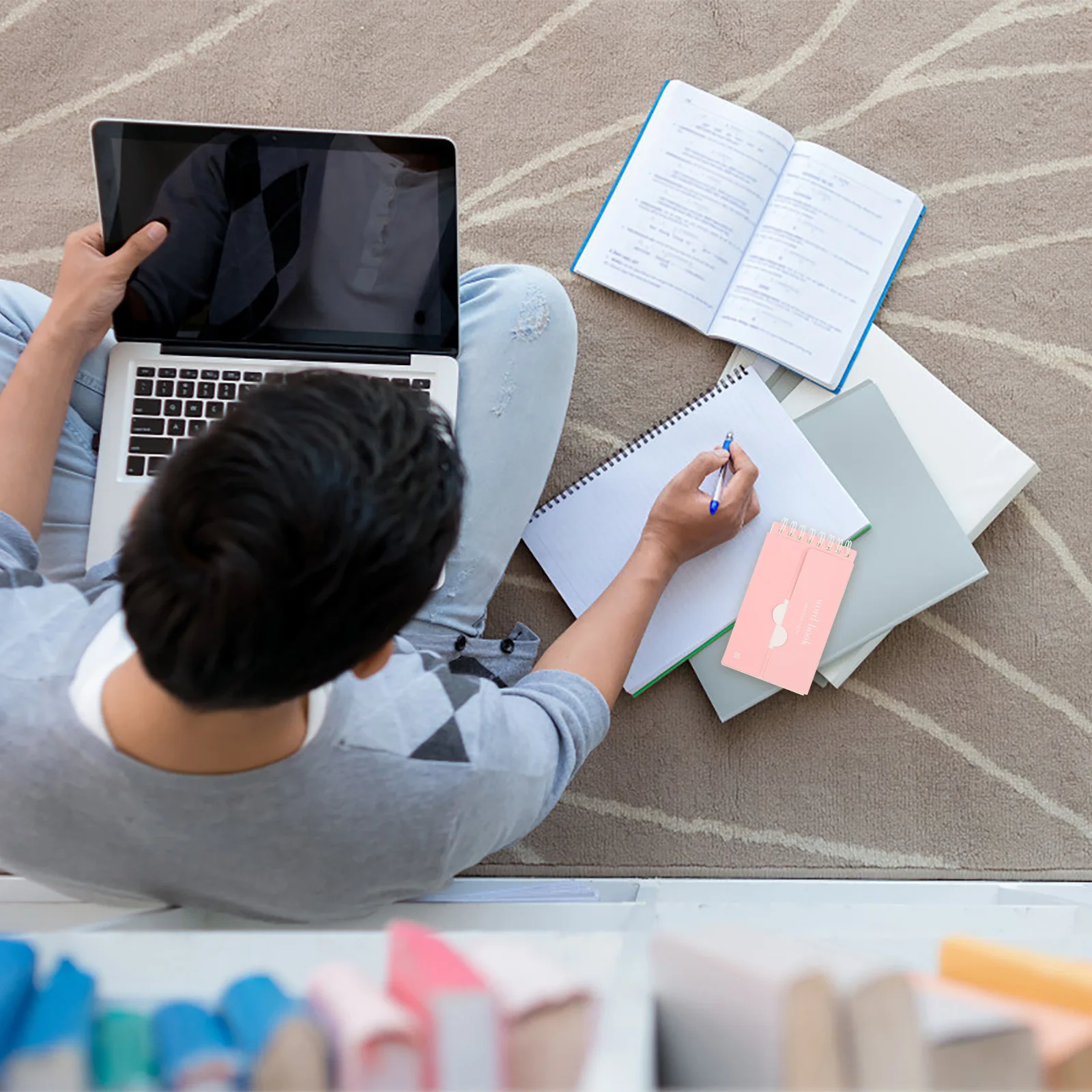 4 pçs prático portátil blocos de notas anel notas almofadas para leitura livros indexação e flashcards usar bloco de notas portátil