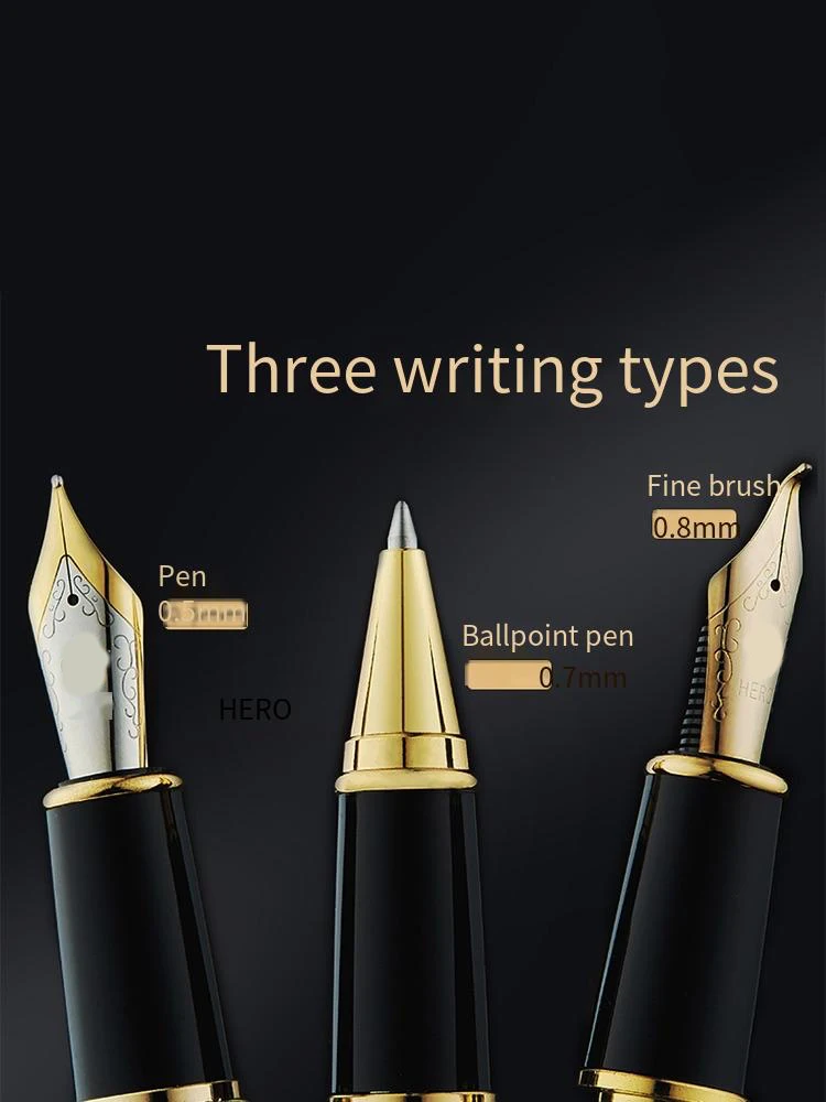 Hero 1111 Exquisite Fountain Pen Luxury Set Wooden Box Business Office Gift Stationery