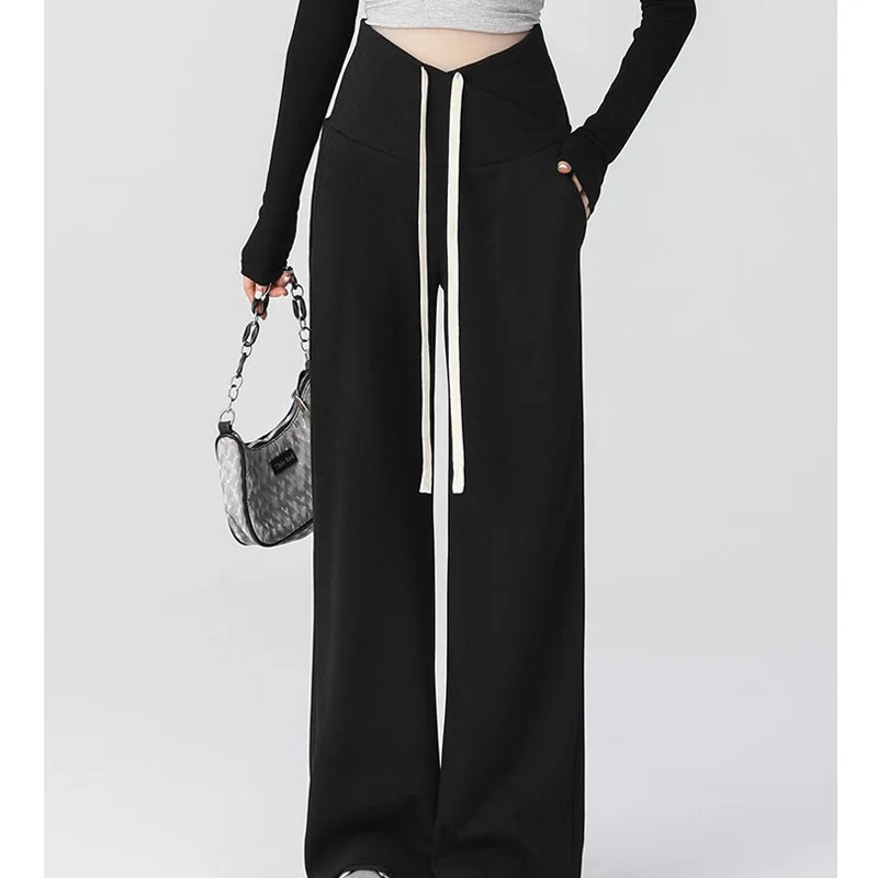 2025 vêtements chauds automne et hiver chaud élastique réglable pendentif pantalon à jambes larges