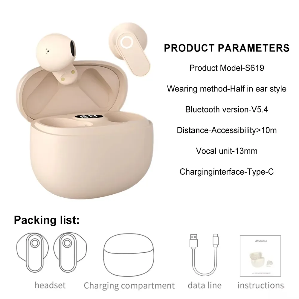 S618 Pro Earphone Mini Bluetooth Headphones with Mic 12D Stereo Hifi Earbuds for iPhone Samsung Android Wiress Bluetooth Headset