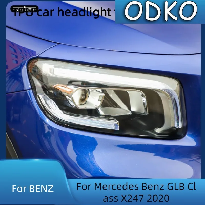 

Защитная затеняющая пленка для передних фар Mercedes Benz GLB Class X247 2020, дымчато-черная прозрачная наклейка из ТПУ