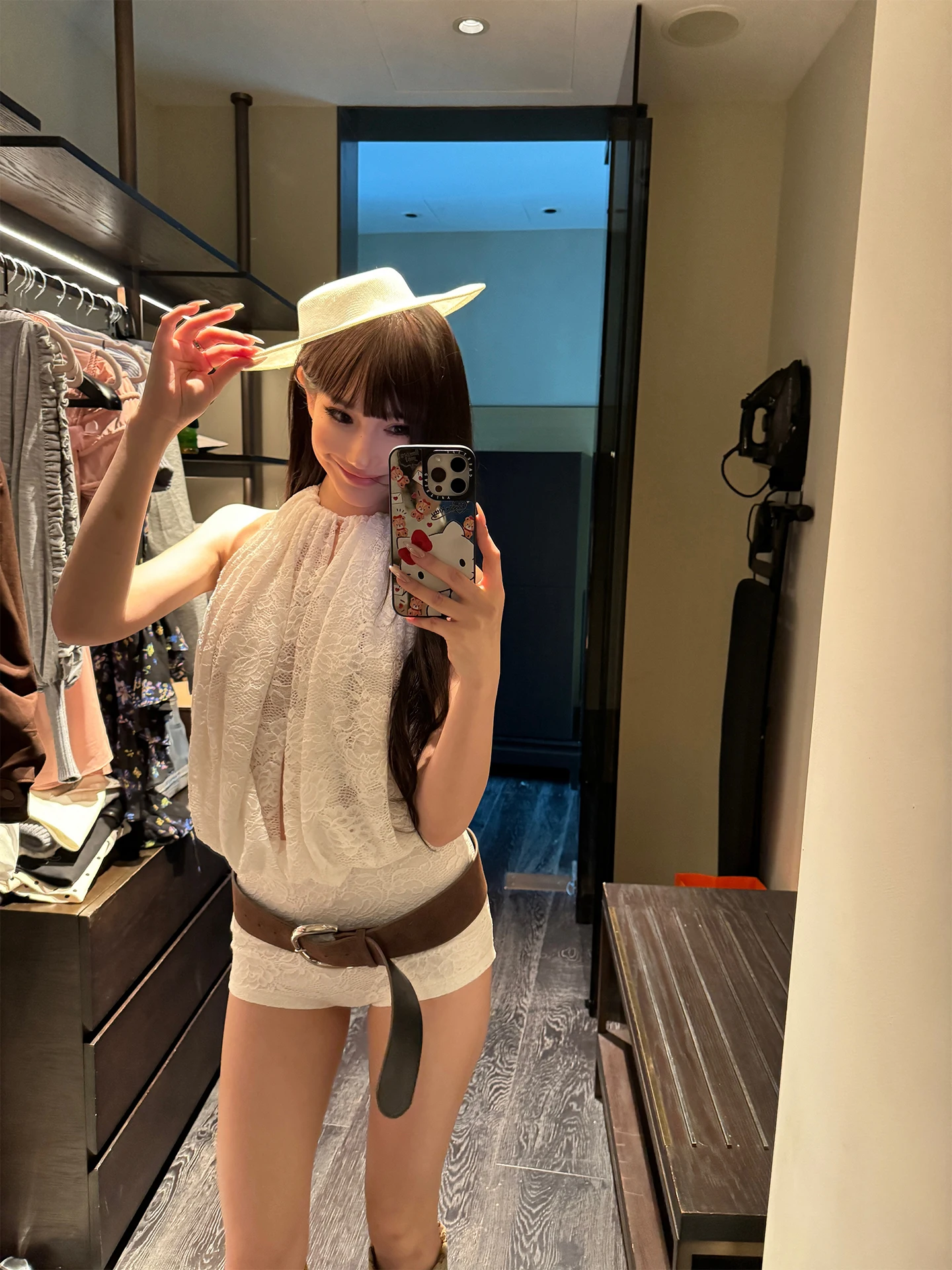 

Сексуальный кружевной комбинезон с вырезами и бретелями, облегающий, с высокой талией, короткий, из полиэстера, ChiclyNana, для повседневной носки