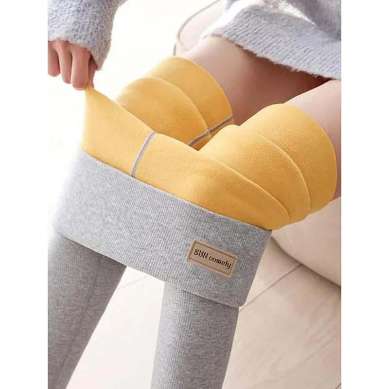 Mulheres inverno engrossado leggings quentes altura cintura velo elevador alta elástica malha leggings mais calças de veludo calças térmicas