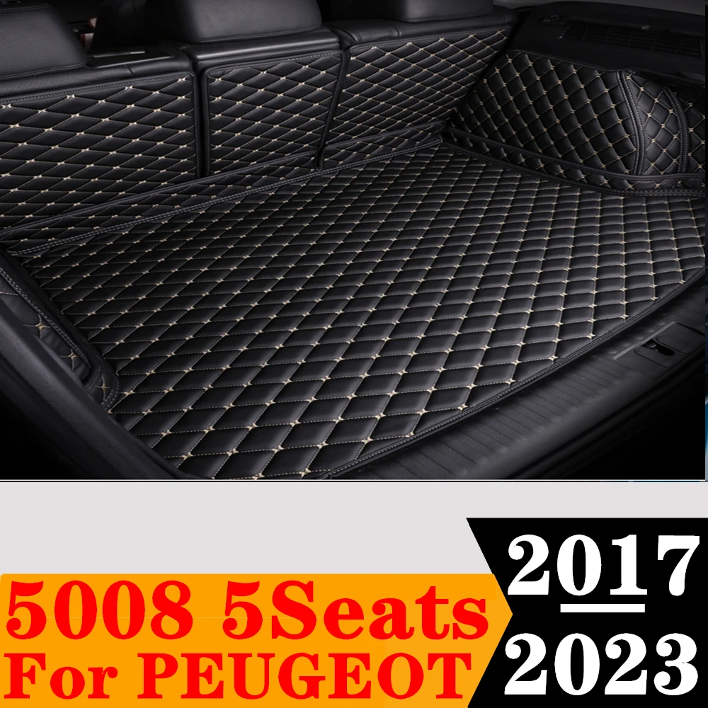 

Custom Full Set Car Trunk Mat For Peugeot 5008 5Seats 2023 2022 2021 2020 2019 2018 2017 Rear Cargo Liner Tail Boot luggage Pad