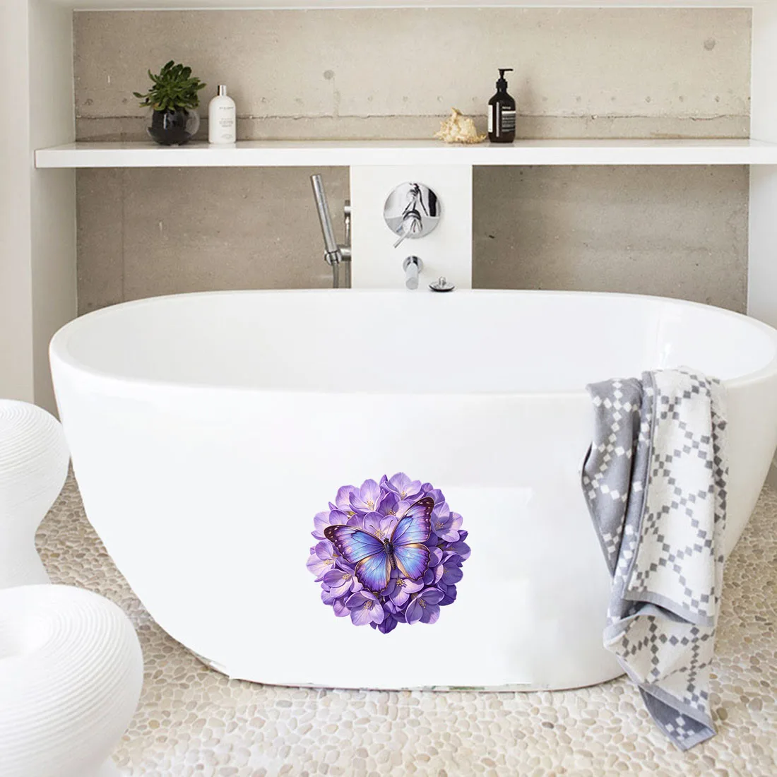 Three Ratels CAB128 Flower and Butterfly Art Wall Stickers for Home Decoration Toilet decal