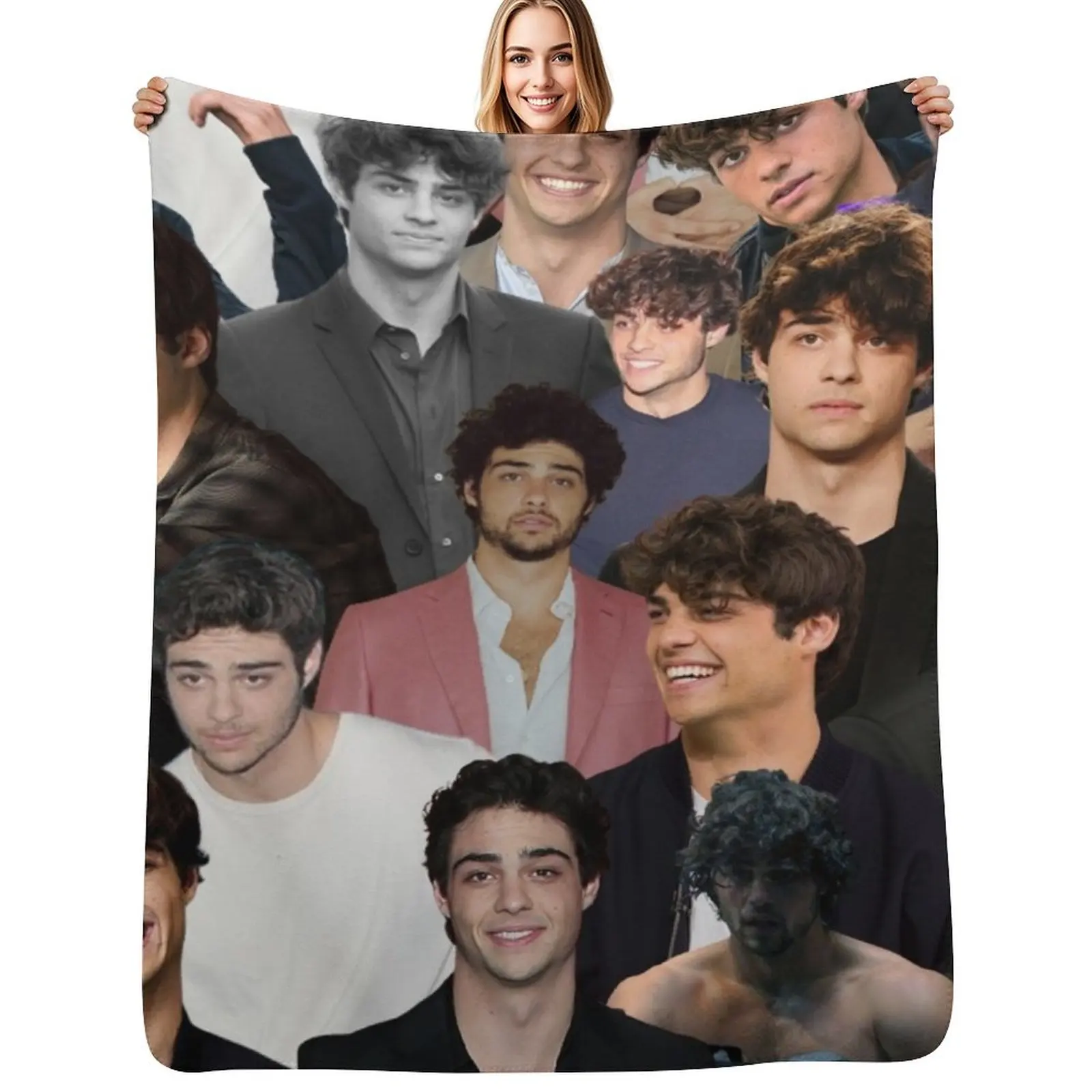 Noah Centineo photo collage Throw Blanket Heavy Flannels Sofa Throw Thermal Plaid on the sofa Soft Beds Blankets