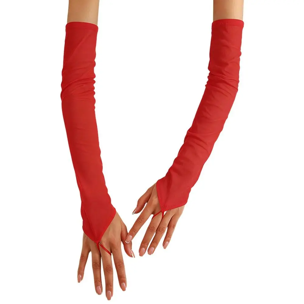 50cm Modische Dehnbare Damenhandschuhe Einfarbige Retro Cosplay Fingerhandschuhe Sonnenschutz Bühnenauftritt Party Handschuhe Hochzeit – Detail 7