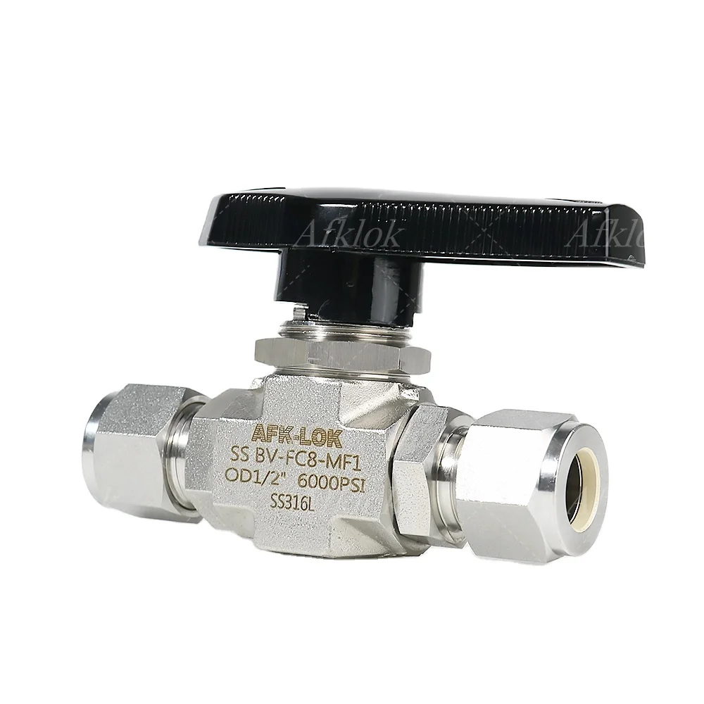 

2-Way Ball Valve Panel Mounted Stainless Steel 316 1/4" 1/2" 6000psi Water Gas Oil Manual OEM Customizable General