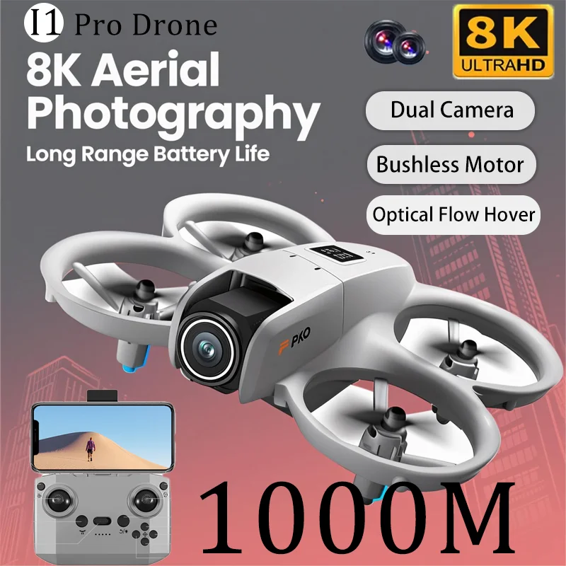 

New I1Pro Mini Drone Brushles Motor Professional 8K HD Camera Optical Flow RC 5G WiFi GPS Obstacle Avoidance Quadcopter Toy Gift