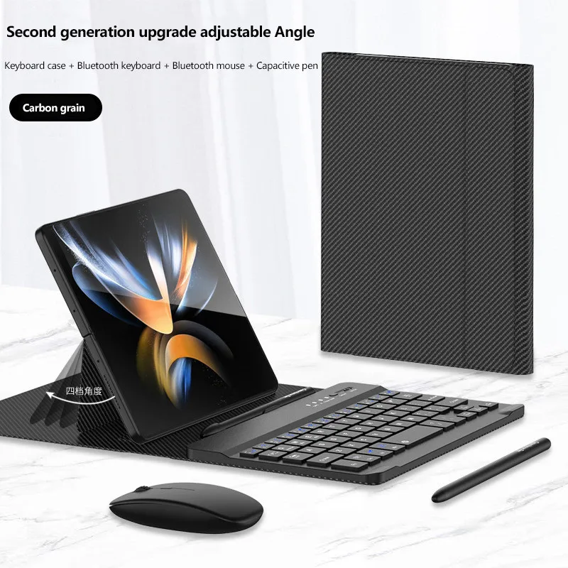 

Magnetic Folding Clamshell Keyboard Pen Mouse Case For VIVO X Fold3 Fold3 Pro Fold2 Fold+ Fold PU Leather Adjustment Cover