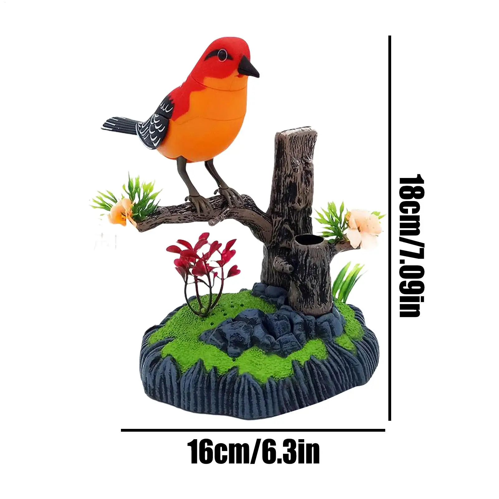 Simulation d'oiseau électronique, porte-stylo mignon, décoratif, réaliste, pour animaux de compagnie, pour écoliers, chambre à coucher, salon, cuisine