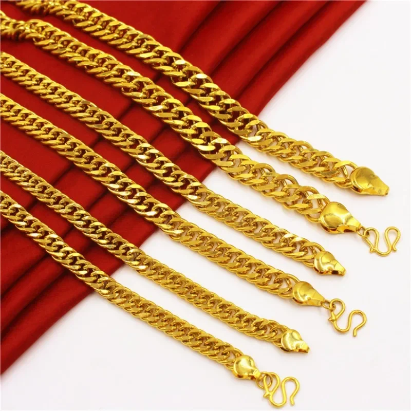 

Copper Plated Vietnam Sand Gold Jewelry Necklace European Coin Men's Aggressive Imitation Gold Necklace Fashion Jewelry