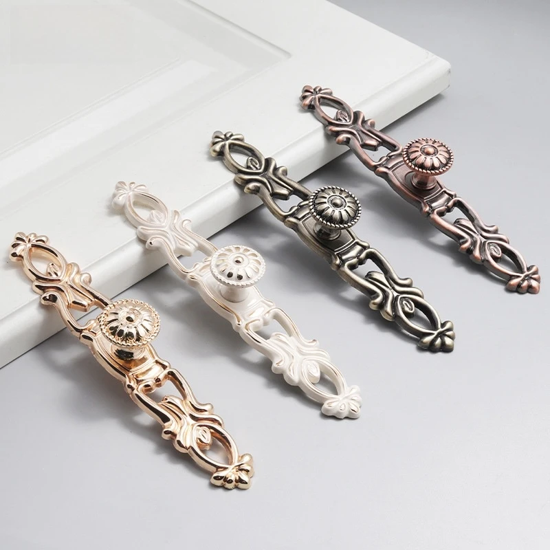 Antique Bronze Drawer Knobs Vintage Zinc Alloy Single Hole Cabinet Handles Retro Striped Pulls  Kitchen Wardrobe Furniture Ha