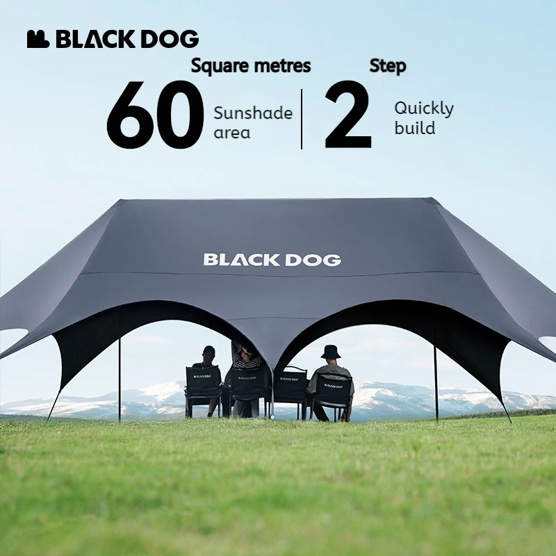 Naturehike BLACKDOG التيتانيوم الأسود الغراء السريع Tenpy 8-Sides واقية من الشمس كامل واقية من الشمس عالية سميكة الكربون الصلب Tenpy القطب المستوى 6