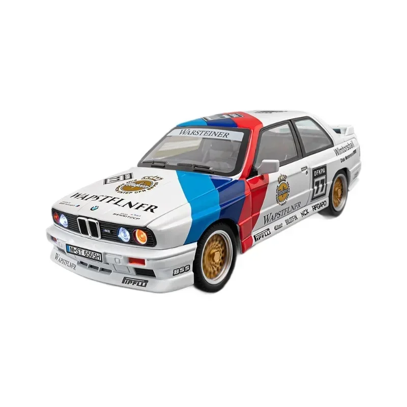 BMW M3 Racing Car Model with Sound Light Pullback Children Toy 1/24 Scale Diecast Vehicle Birthday Gift Toy Miniature Voiture