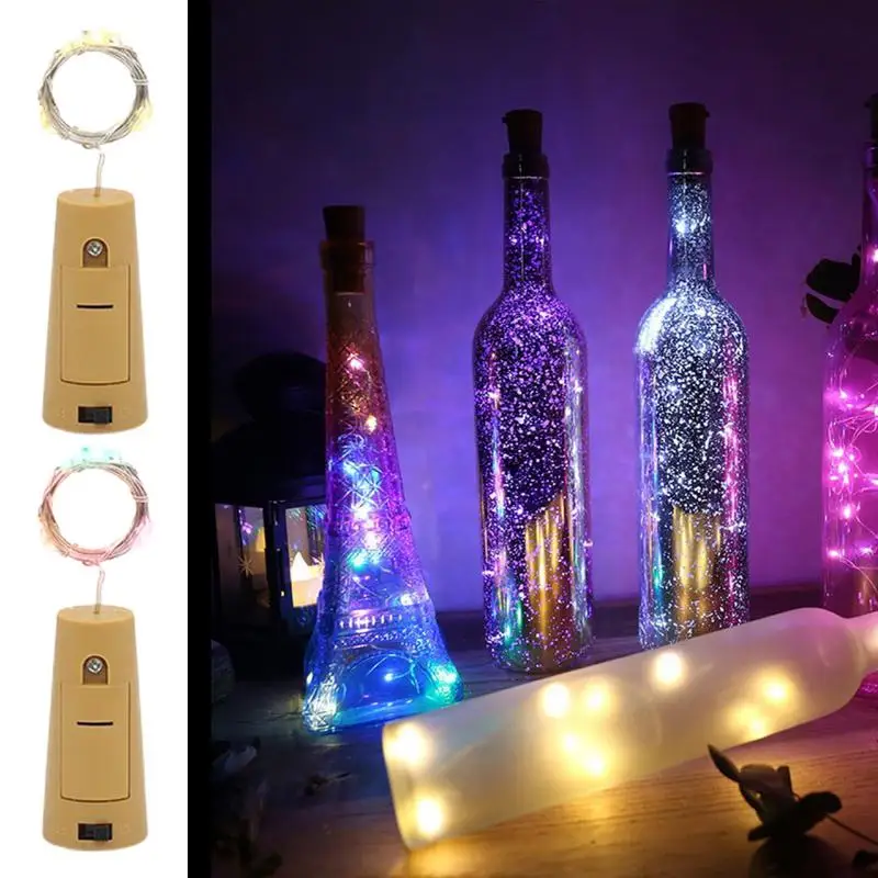 Wine Bottle Cork Lights 10 Pack 2M LED Wine Bottle Light Fairy String Lights Bottle Stopper Lights With 3 Speed Adjustment For