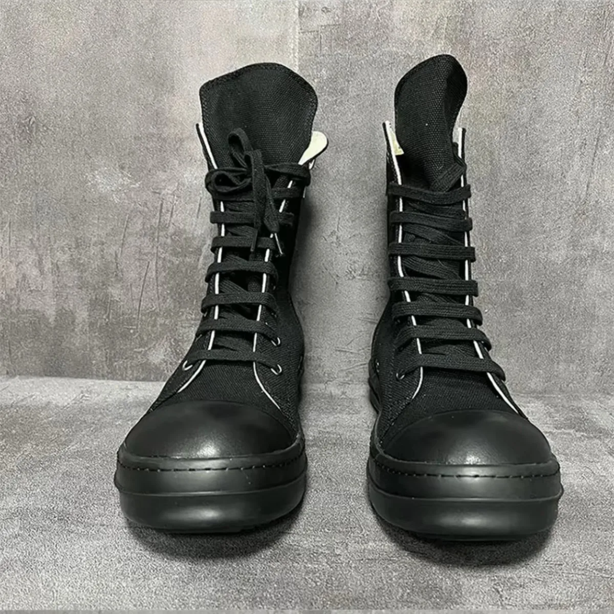 Ro Classic Boots Men Shoe Women Sneaker Full Black Canvas High Top Shoes Casual Sneakers Zipper Lace Up Luxury Ankle Boot
