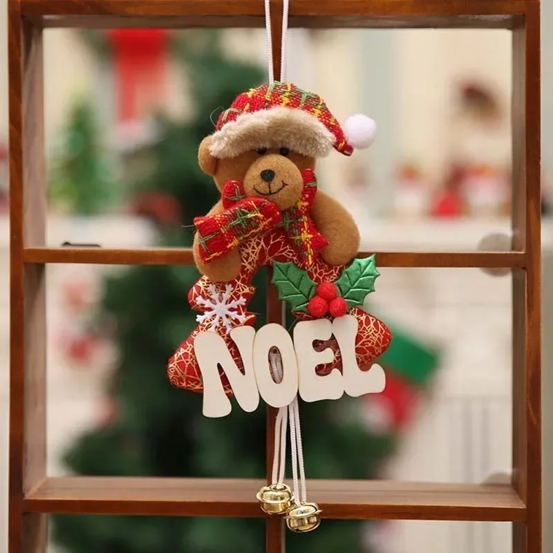 Santa ClausSnowman Deer Bear Fabric Doll Hanging Gift Christmas Tree Accessories Merry ChristmasDecor for Home Car Xmas Ornament