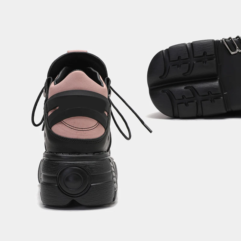 Bottes Courtes Punk à Rivets en Métal pour Femme, Chaussures Décontractées à Semelle Optique 2025