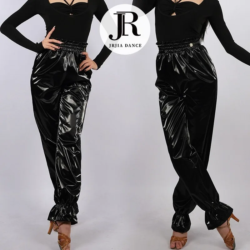 customized JIR with high waist sweat wicking slimming pants Latin dance training clothes locked temperature silver coated waist image 4
