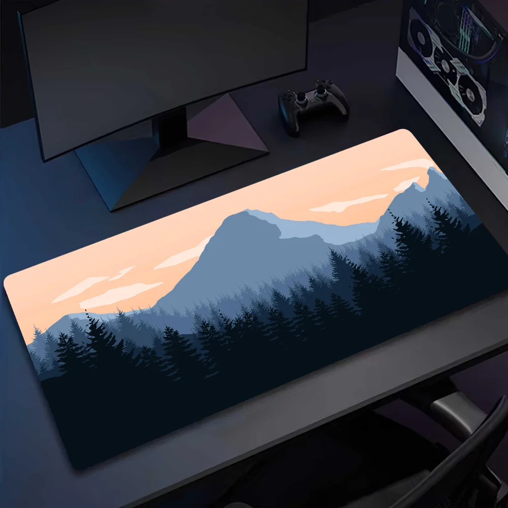 لوحة ماوس مطبوعة عالية الدقة من Firewatch Forest ، مطاط ، مانع للانزلاق ، وسادات مكتب طويلة ، لوحة مفاتيح للألعاب ، كمبيوتر ، مكتب ، طاولة ألعاب ، XXL