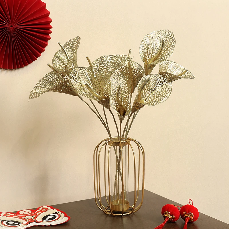 Künstliche goldene Hufeisen Lotus Zweig, Heim ausstellungs halle, Büro, Hotel Desktop DIY Vase Dekoration