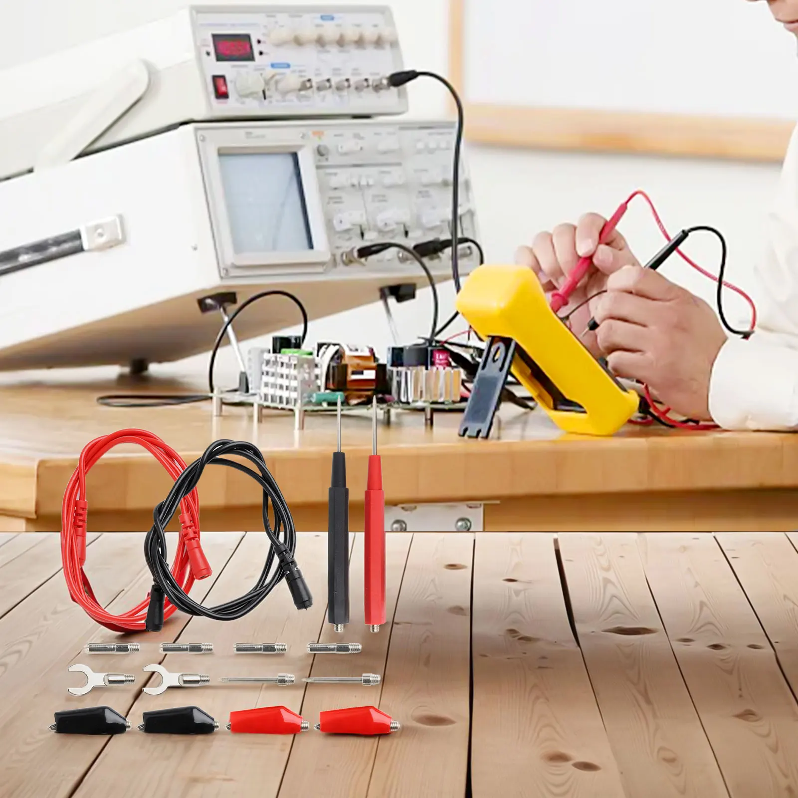 

Multimeter Leads Kit Multimeter Test Leads Industrial Use Replaceable Probes Accurate Measurements Copper Material