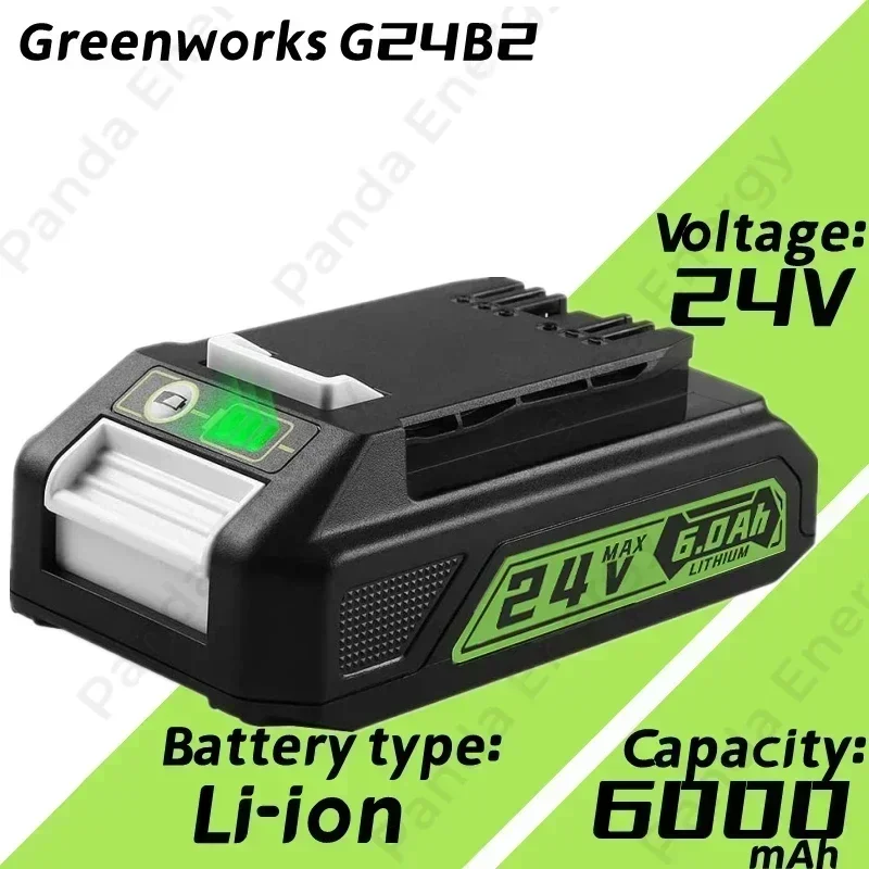 2025NEW For Greenworks 24V 6,0 Ah Batterie TASCHE 708,29842 Lithium- Kompatibel mit 20352 22232    Werkzeuge