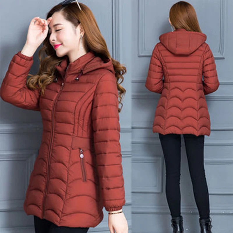 2024 neue verdickte Schnee Parkas Mode wind dichte Daunen Baumwolle Kapuze Frauen Jacke Winter lose lange Mantel Damen Outwear