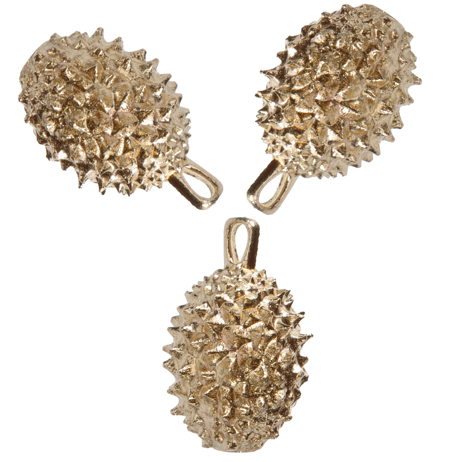

3pcs Brass Durian Keychain Pendant King Of Fruit Keyring Random Color Exquisite Craft Creative Diy Decoration For Keychains