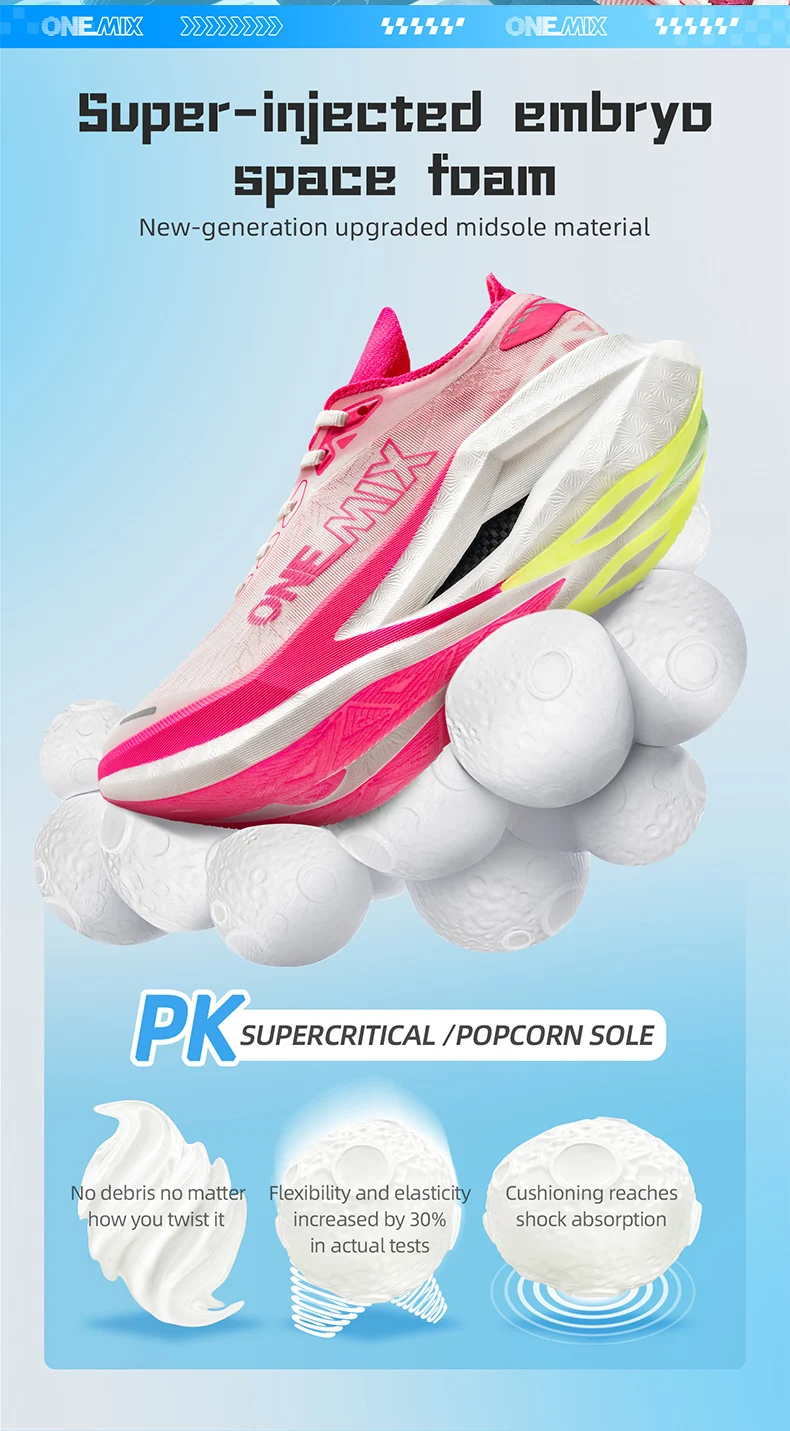 ONEMIX Professional Marathon Racing Running Training Shoes Men Full-length Shock Absorption Sports