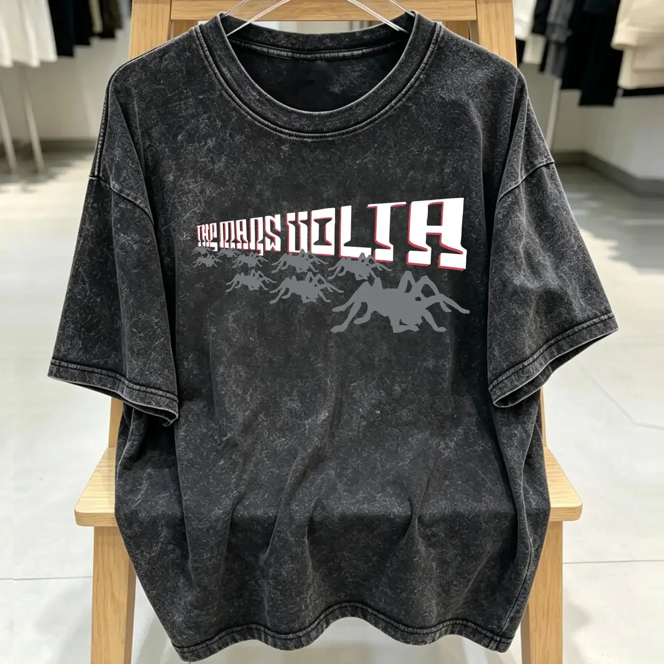 washed T Shirt The Mars Volta Spider Cotton Black Men Size S to 5XL PM1790 long or short sleeves vintage Washed