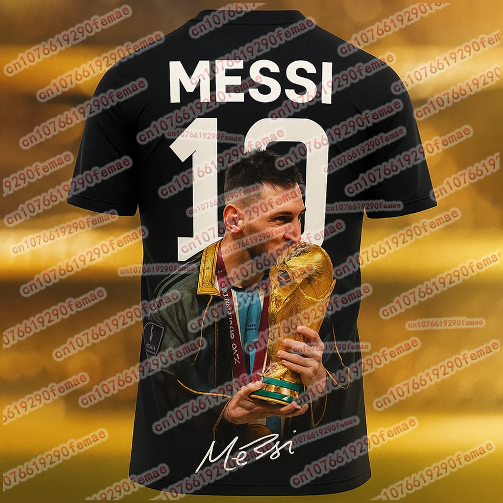 

Salute To Football Player Messi, Fashionable 3D Printed Commemorative Football Jersey, Daily Sports Breathable Top