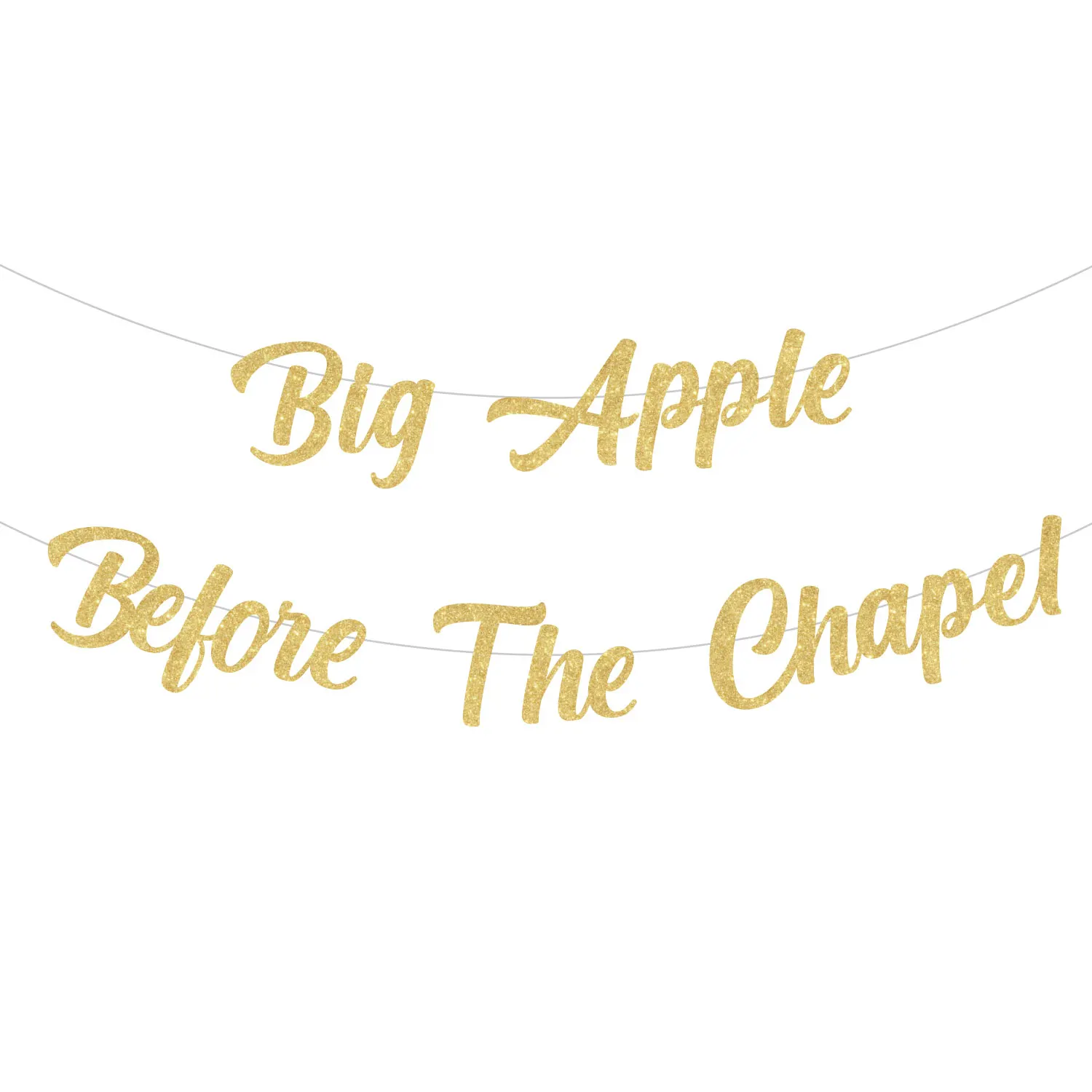 

Big Apple Before The Chapel Bachelorette Banner Deco Glitter Banner for Bridal Shower Engagement Wedding Hen Party Supplies