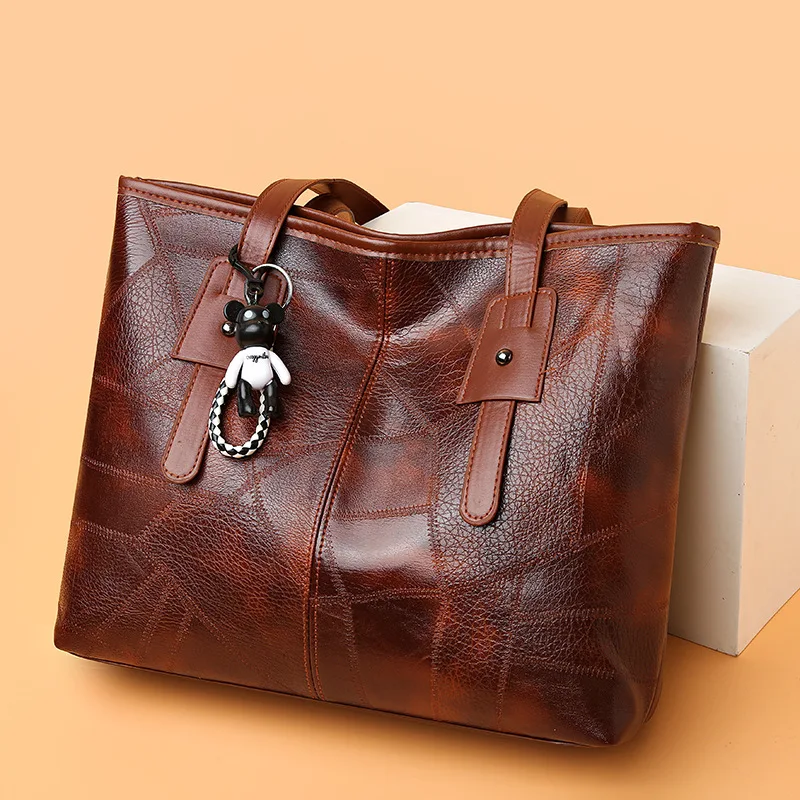 Trendy Women's  New Large Capacity Tote Bag with Horizontal Square Zipper Single Shoulder Handbag image 4