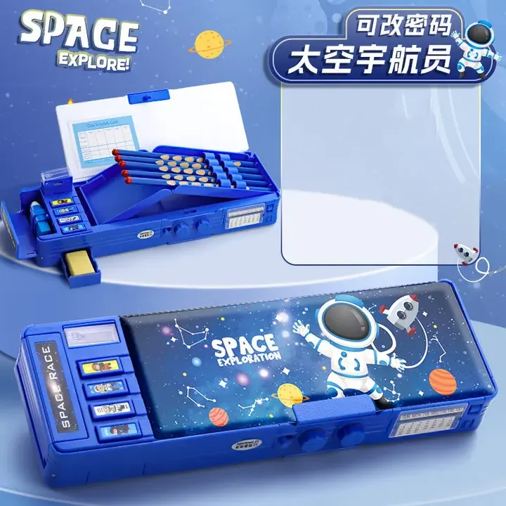 Multi Functional Stationery Box Girls' Password Lock Automatic Pencil Case Machine Children's Female Elementary School Students