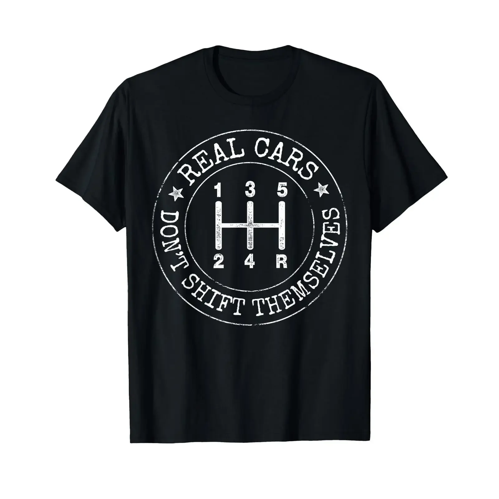Real Cars Don t Shift Themselves Manual Gear Car Guy Shirt vintage Washed Breathable Versatile Slightly Casual Comfortable