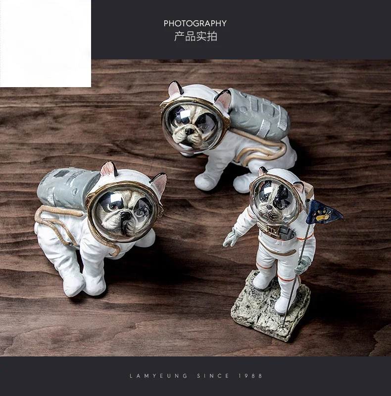 Cheap Simple Home Creative Space Dog Model Nordic Lying Space Living Room Crafts Resin Decoration Home Decor Gift Hot S