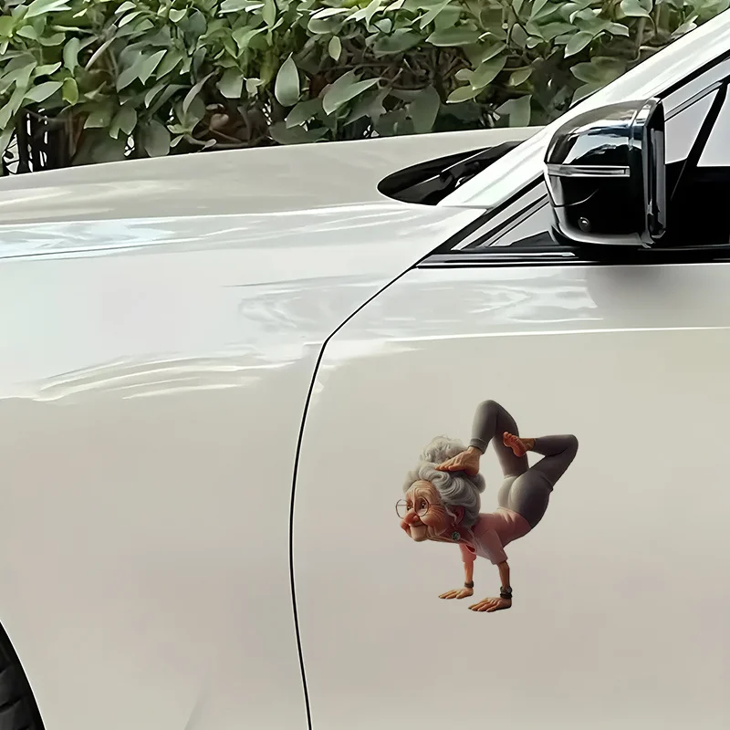

Funny Yoga Grandma Vinyl Sticker, Waterproof Cute Elderly Yoga Pose Decal for Car, Motorcycle, Window, Cup and Daily Decor