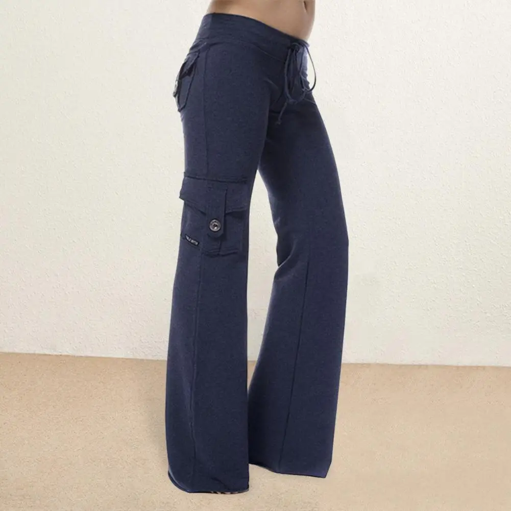 Pantaloni cargo da donna Pantaloni cargo da donna alla moda con tasche multiple Vita elastica Design a gamba larga per attività di jogging confortevoli