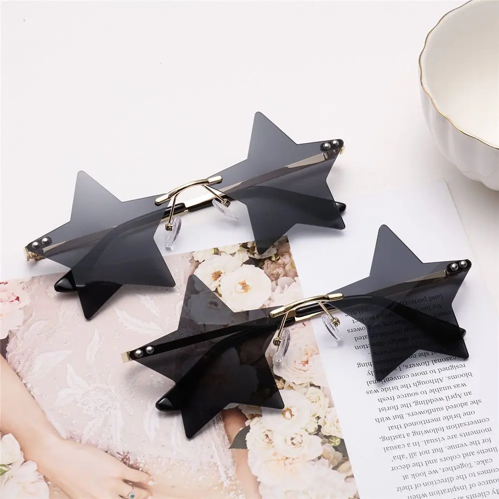 

Cute Eyeglasses Pentagram Eyewear Rimless Sunglasses Star Shape Party Glasses Sun Glasses