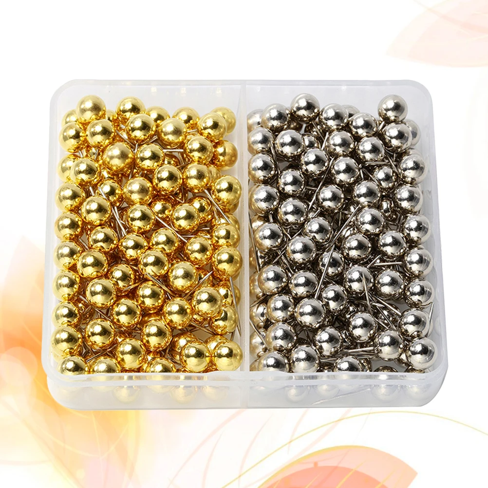 

200pcs Metallic Pushpins Round Map Pins Sturdy Drawing Pins for Bulletin Board Fabric Home Office School DIY Bright
